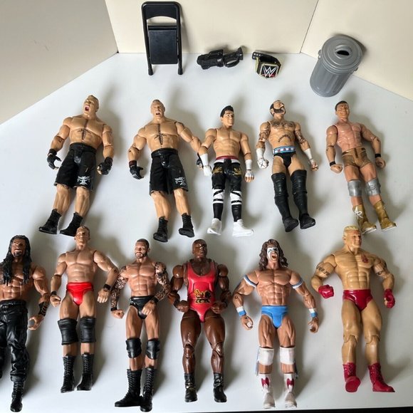 WWE Action Figures 12 Wrestlers 11 Mattel 1 Jakks Brand - Picture 1 of 7